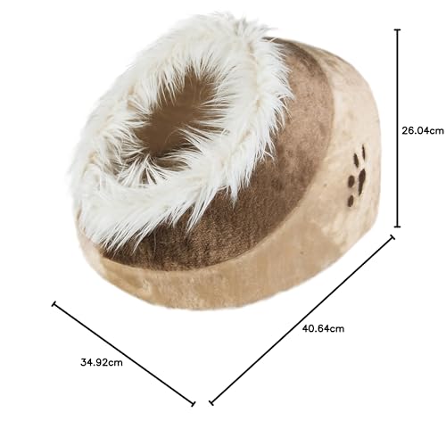 Pethouss Minou Kuscheliges Katzenbett – Weiches Komfortbett für Wohnungskatzen (Medium)