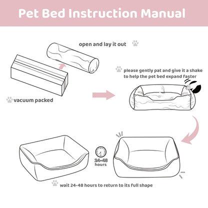 Pethouss Weiches Haustierbett – Atmungsaktives Schlafkissen für Katzen & Welpen (Beige)