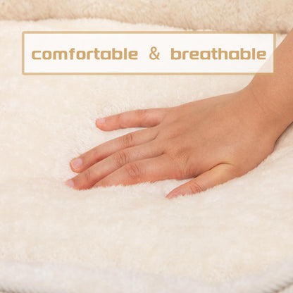 Pethouss Weiches Haustierbett – Atmungsaktives Schlafkissen für Katzen & Welpen (Beige)