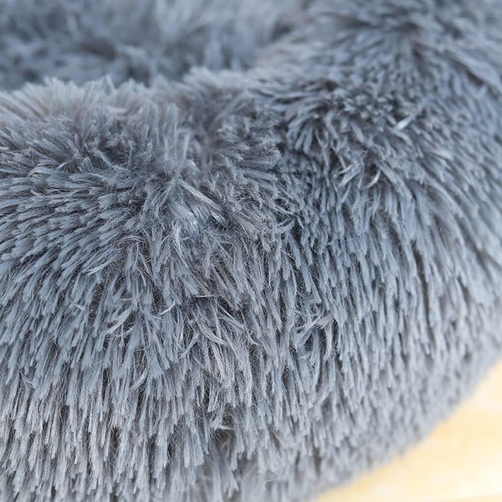 Pethouss Donut Katzenbett – Weiches Plüsch Kuschelbett für Katzen & kleine Hunde bis 3 kg