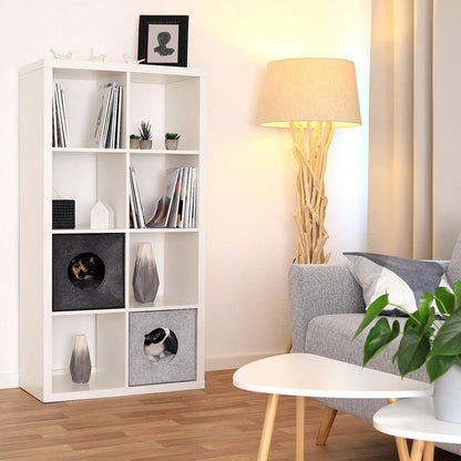 Pethouss Filz Katzenhöhle Würfel – Faltbares Katzenbett mit Liegekissen für Regale & Böden (Dunkelgrau)