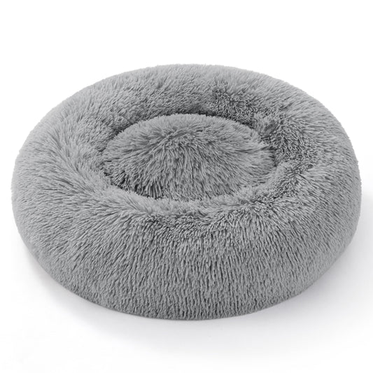 Pethouss Rundes Katzenbett Ø 60 cm – Waschbares Plüsch Kuschelbett für Katzen & kleine Hunde