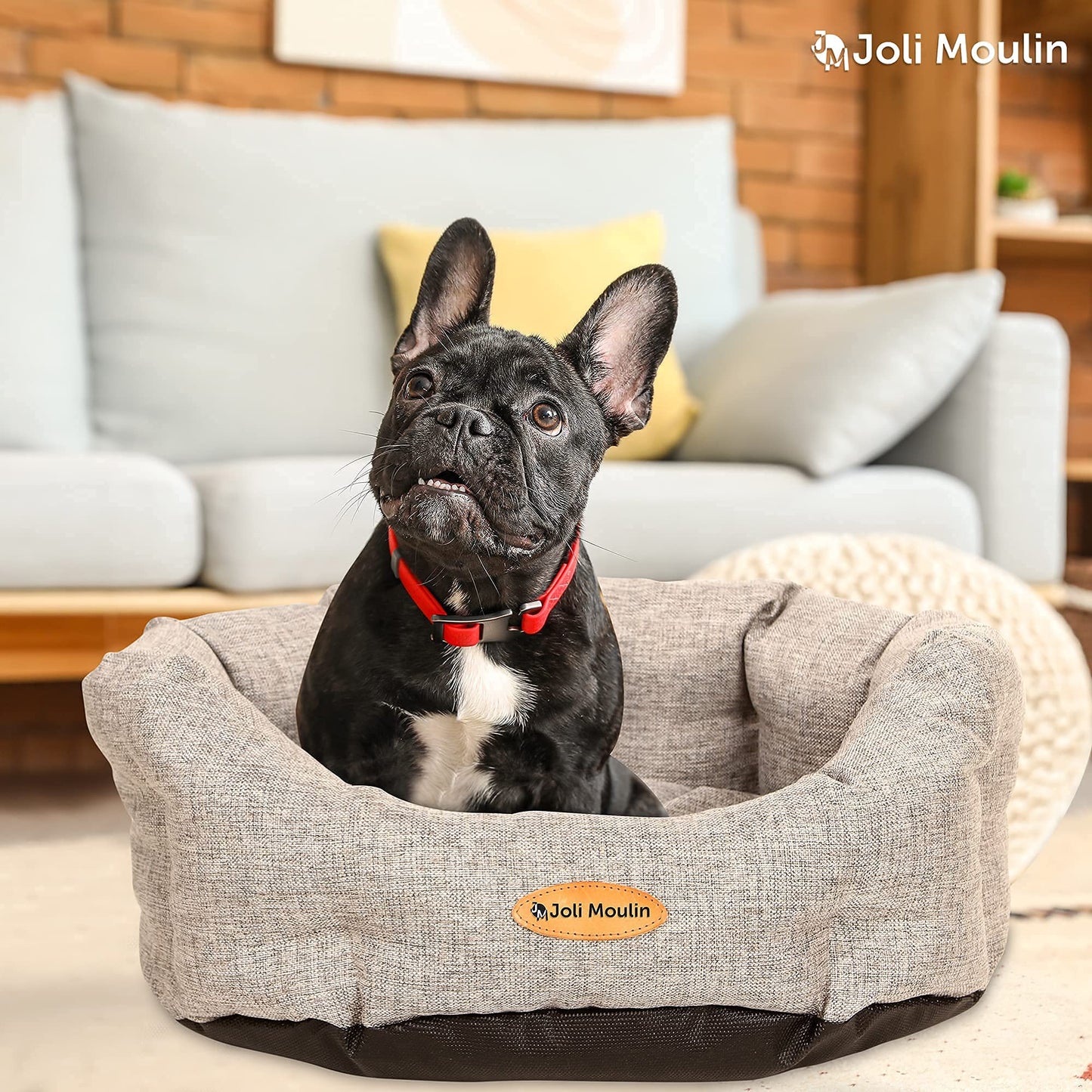 Pethouss Rundes Katzenbett – Rutschfestes Haustierbett mit abnehmbarem Wendekissen, waschbar