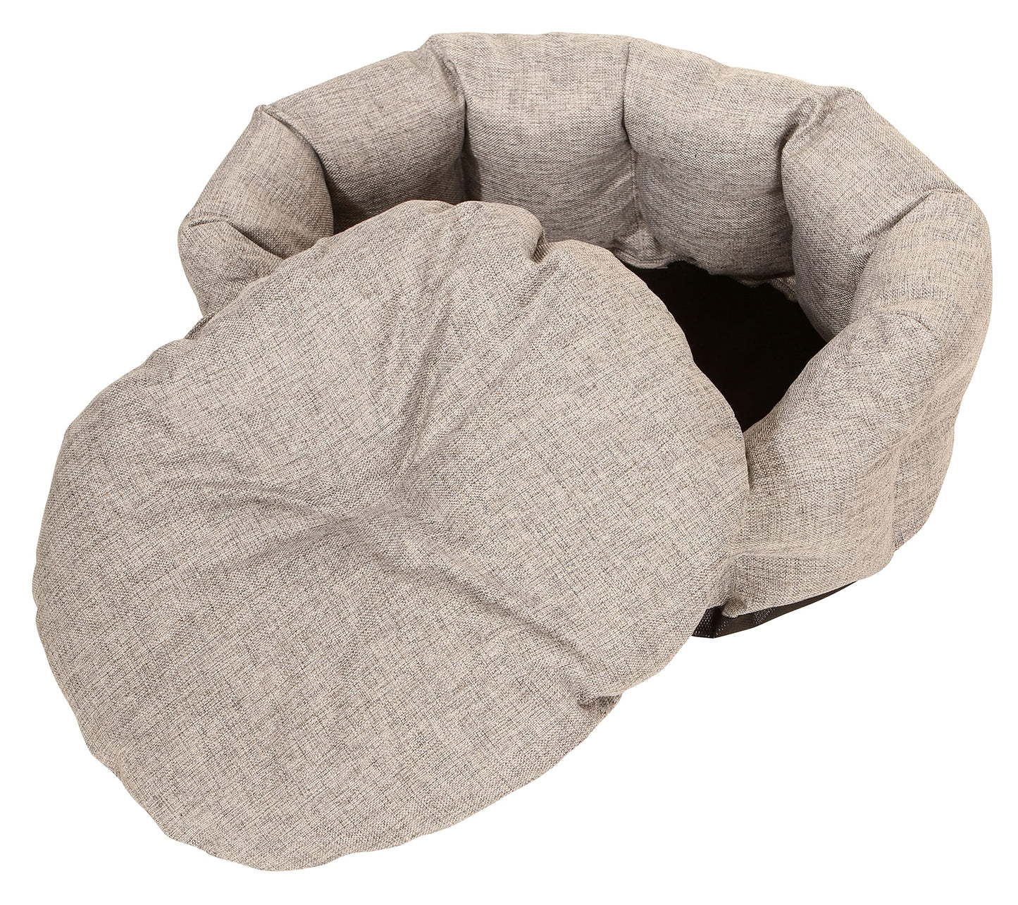 Pethouss Rundes Katzenbett – Rutschfestes Haustierbett mit abnehmbarem Wendekissen, waschbar